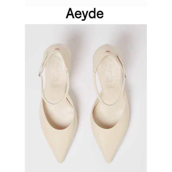 AEYDE Selma cream leather color Pointed Toe Pump Women SIZE EU 38.5/US 7.5 - Picture 1 of 16